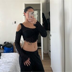 Sheer long sleeve & cardigan set